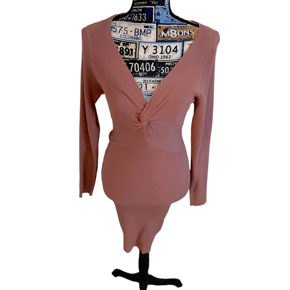 Fashion Nova, Mini Sweater Dress, Ribbed, Long Sleeve.